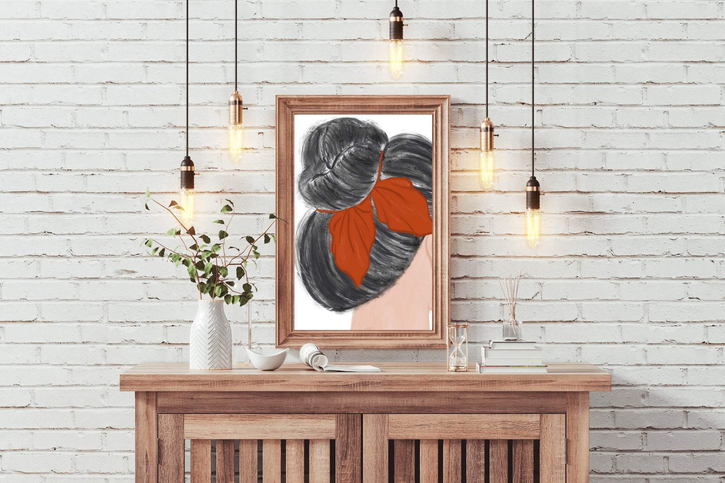 Painting of A Woman Hair Wall Art - beink online art store