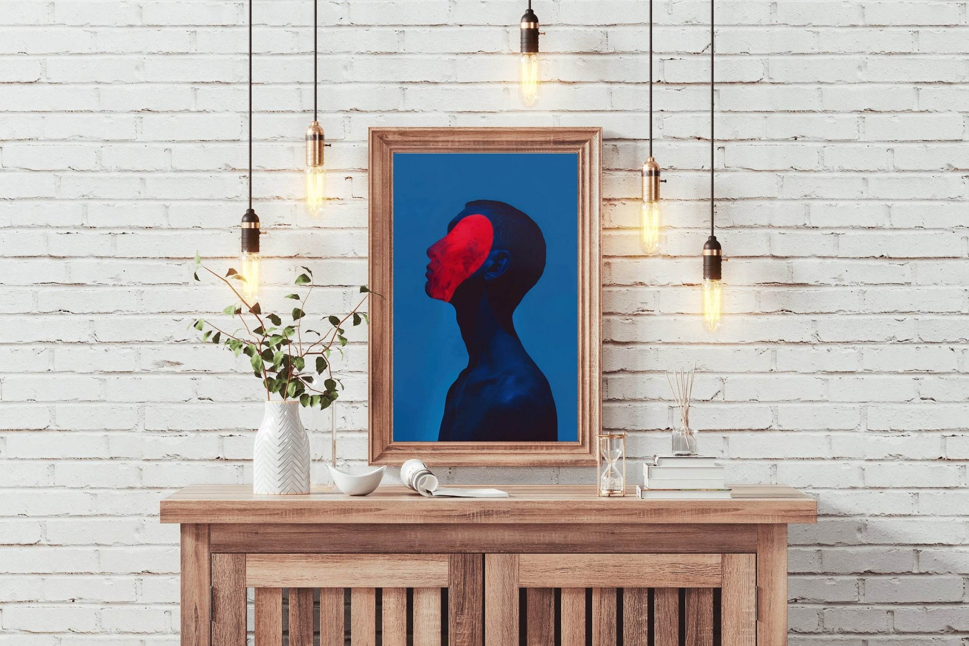 Red Face Oil Painting Wall Art - beink online art store