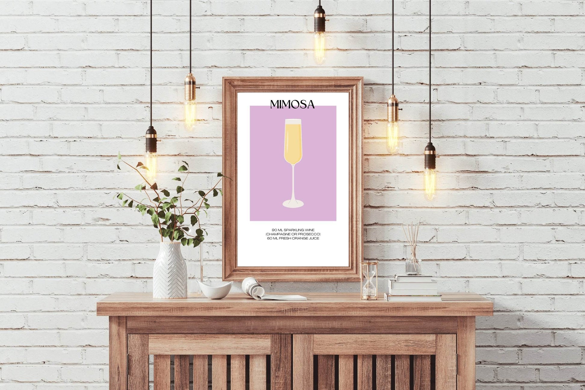 Mimosa Sparkling Wine Wall Art - beink online art store