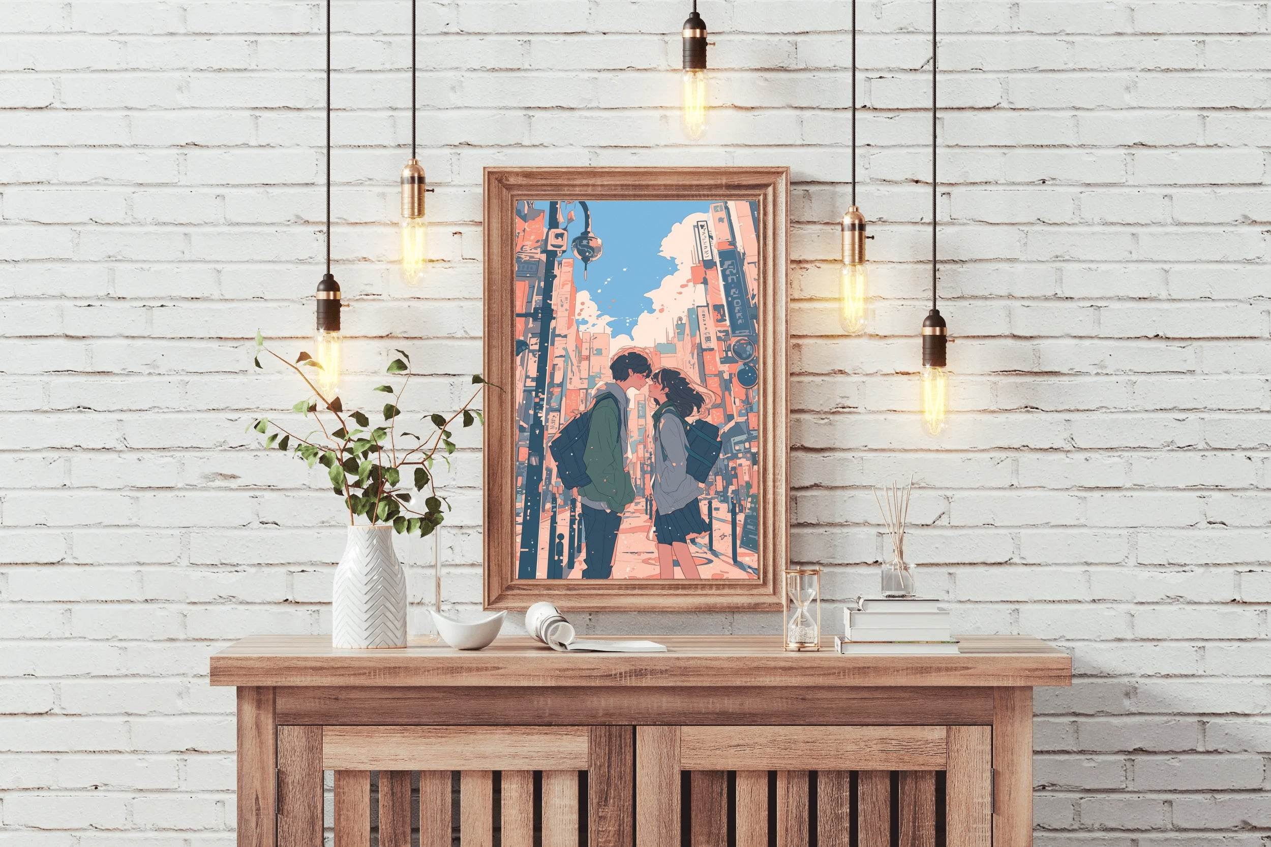 Couple Aesthetic Anime Wall Art - beink online art store