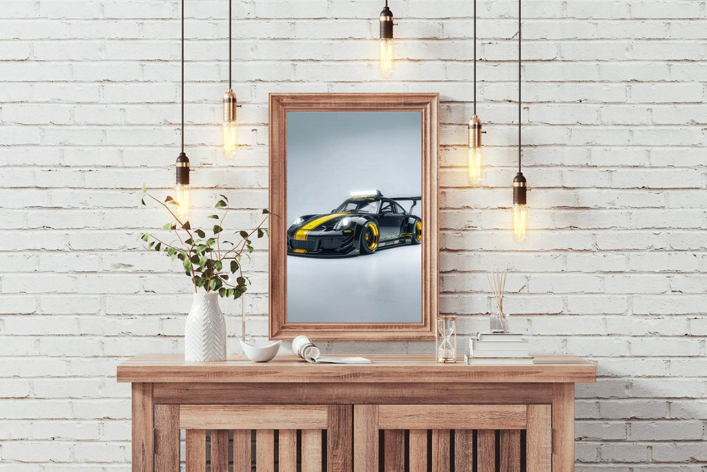 Porsche 911 Gt3 Rs Black Wall Art - beink online art store