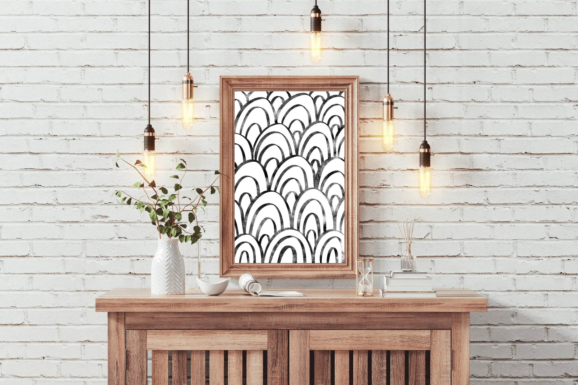 Fish Scales Seamless Pattern Wall Art - beink online art store
