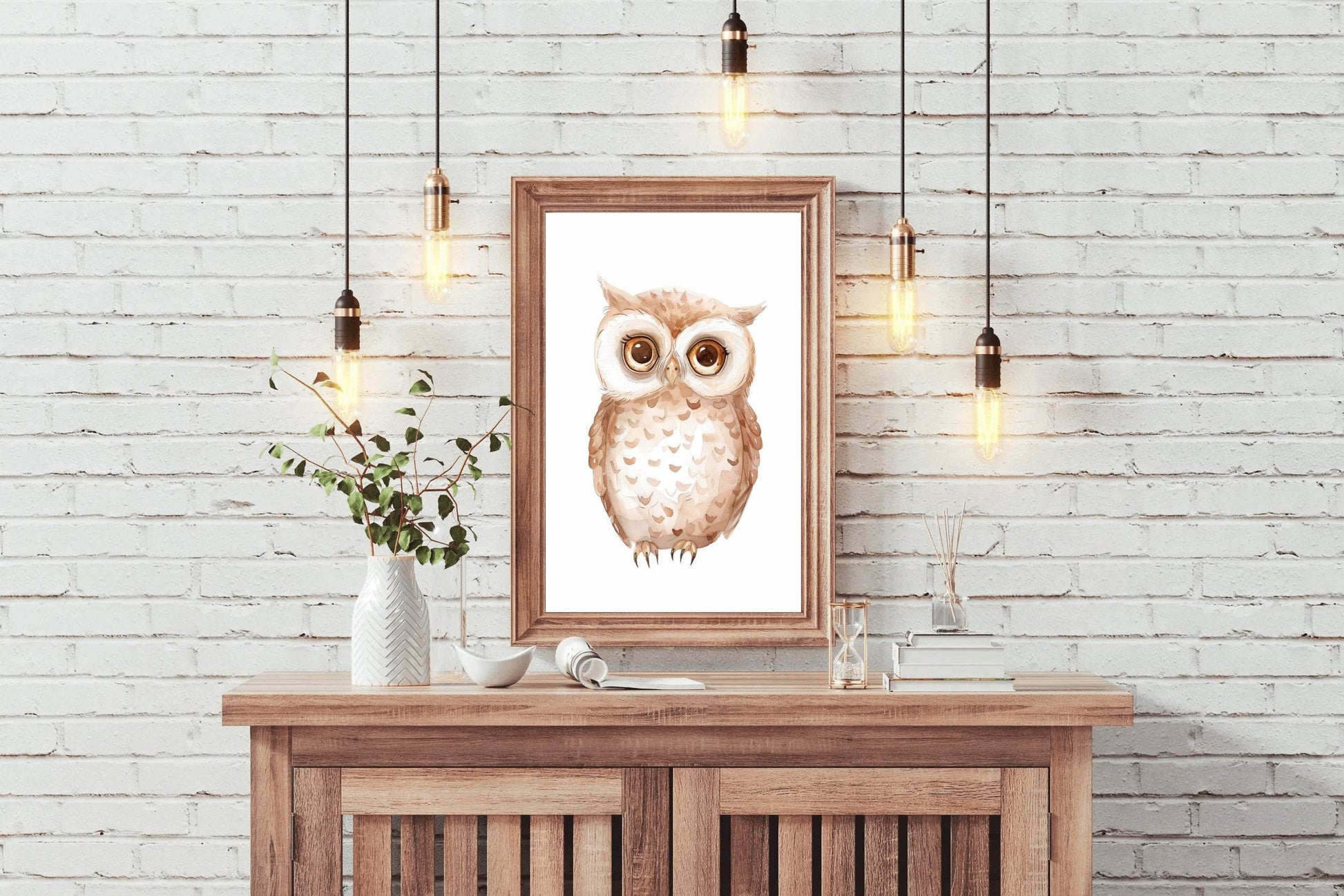 Drawing of Cute Little Owl Wall Art - beink online art store