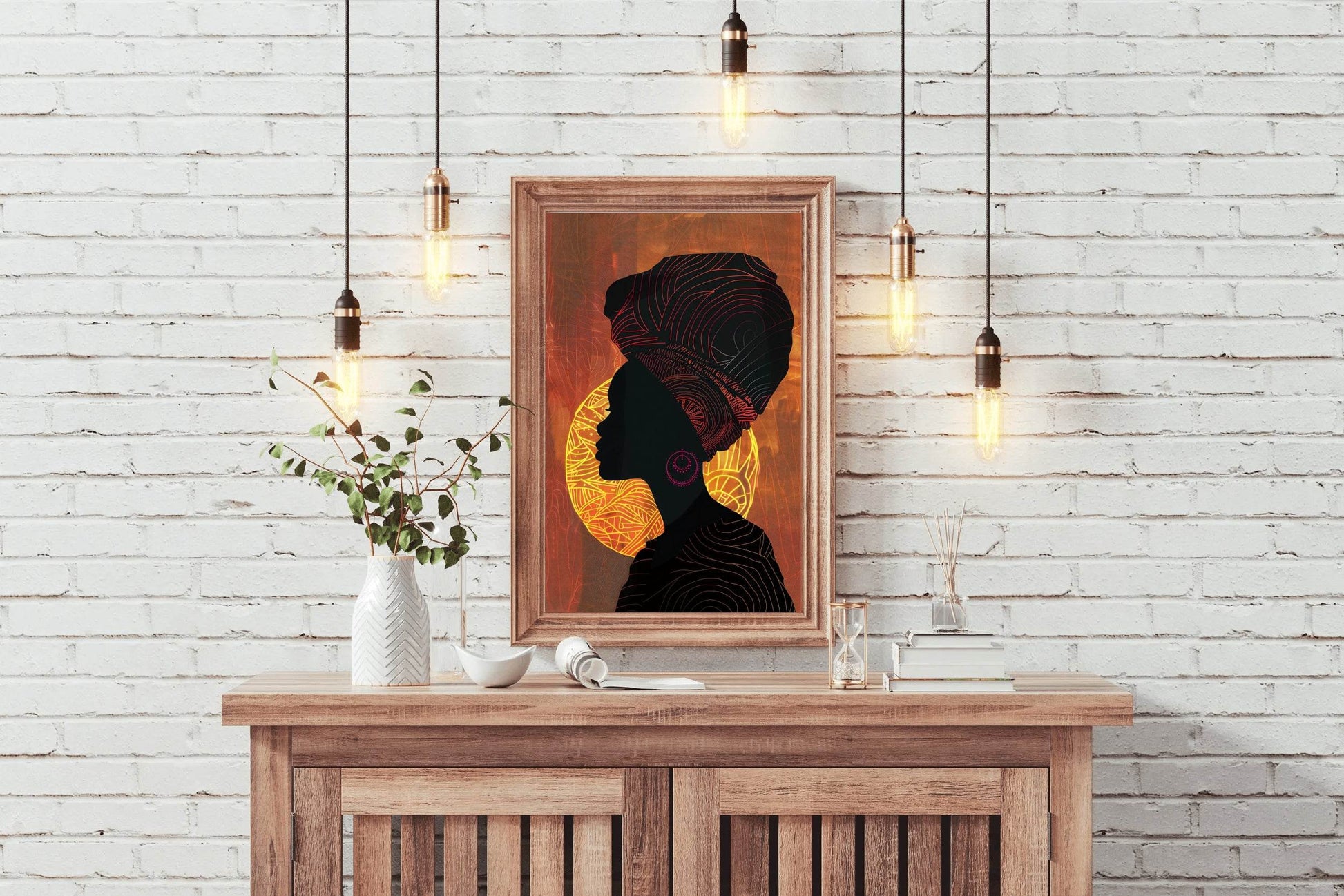 Black Woman Framed Canvas Wall Art - beink online art store