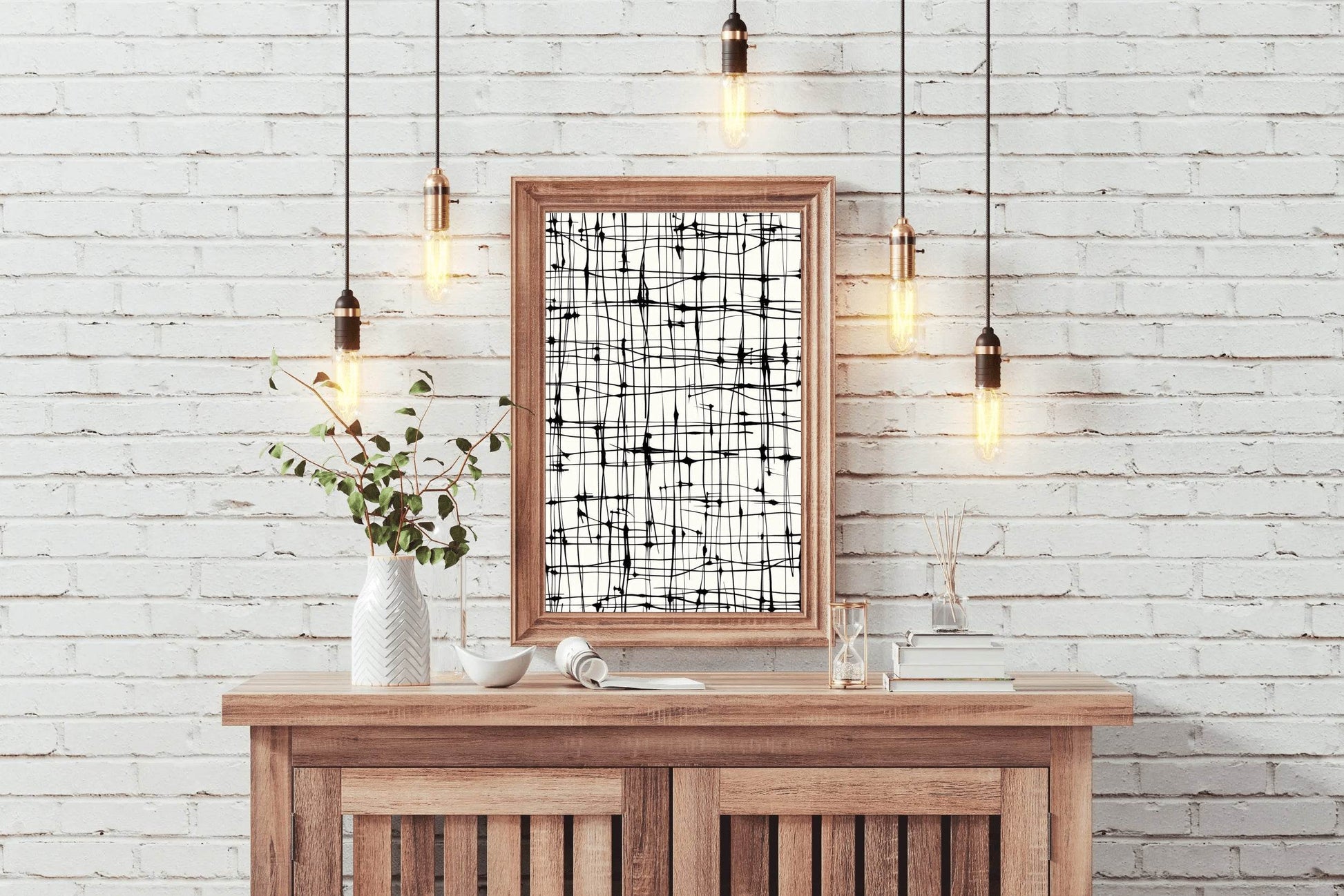 Patterned Chaos-Repetitive Black Vector Moder Wall Art - beink online art store