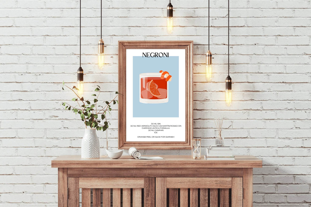 Negroni Cocktail Wall Art - beink online art store