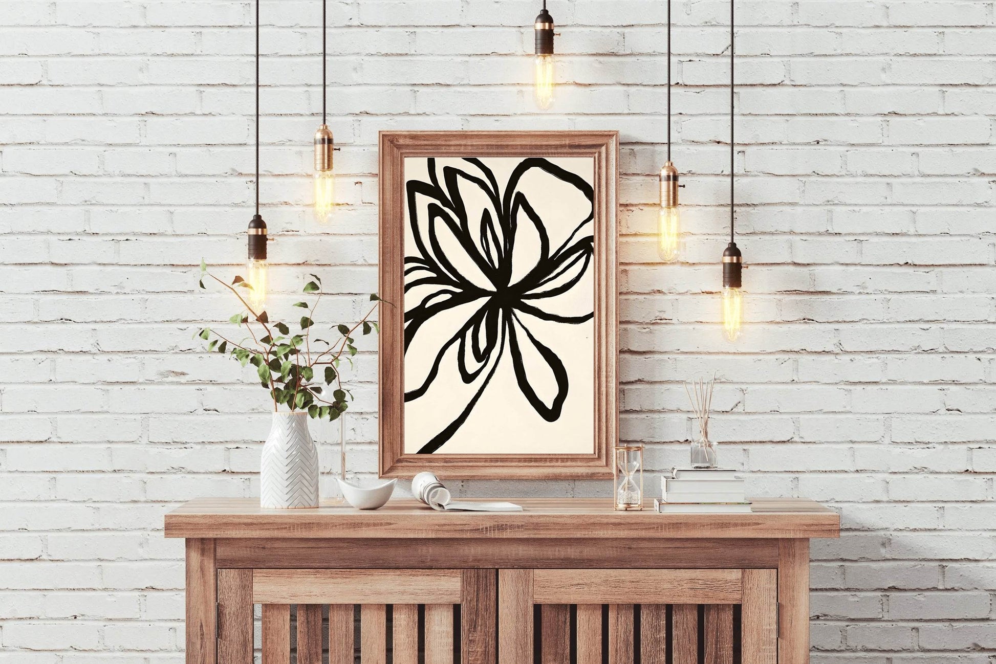 Abstract Black Floral Modern Wall Art - beink online art store