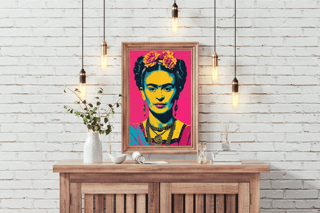 Frida Kahlo Pink Pop Art Wall Art - beink online art store