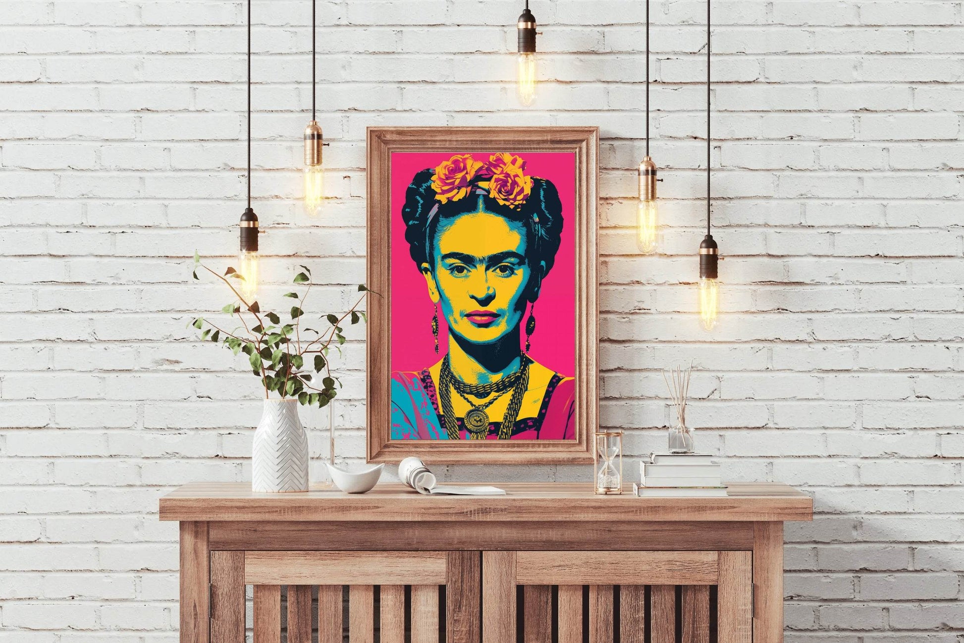 Frida Kahlo Pink Pop Art Wall Art - beink online art store