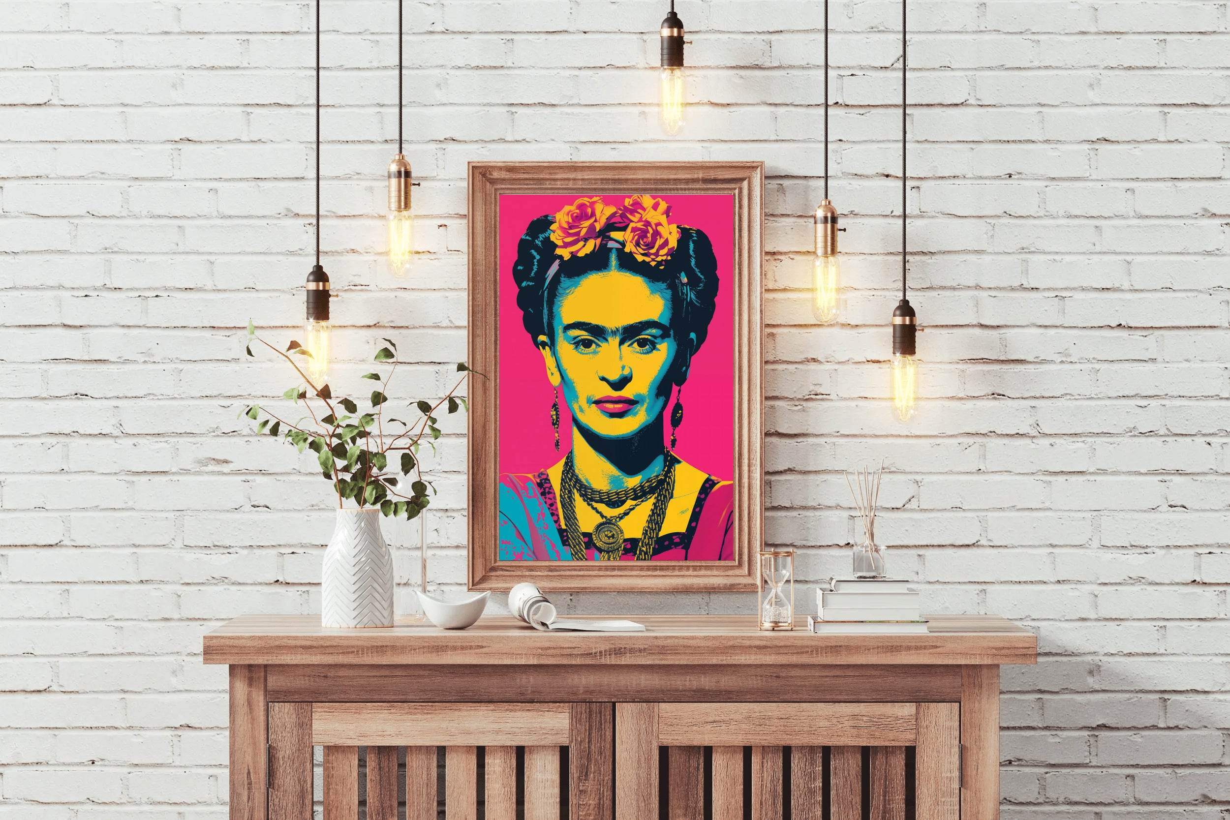 Frida Kahlo Pink Pop Art Wall Art - beink online art store