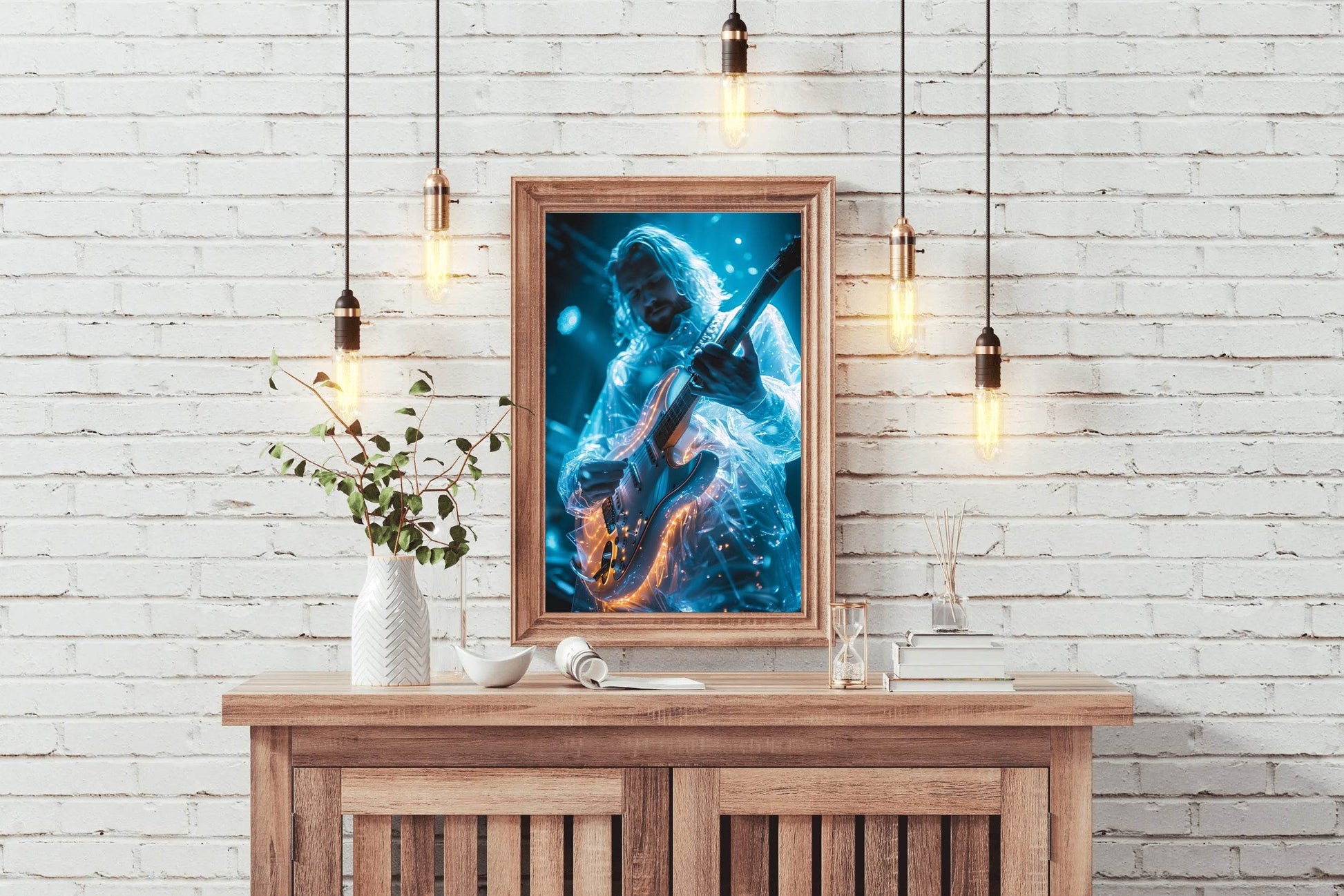 Ice Sketch Guitar Player Walll Art - beink online art store