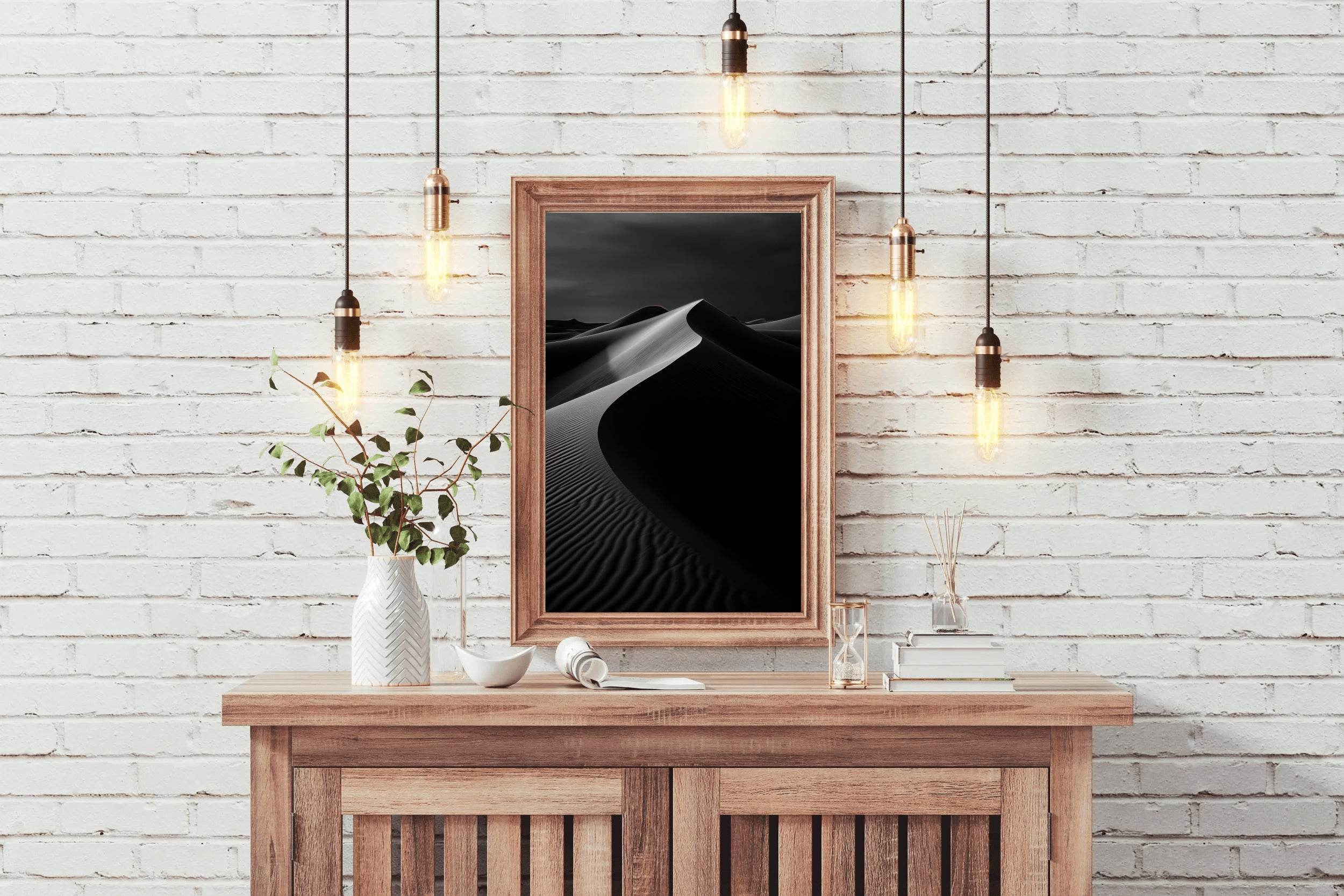 Desert Night Black & White Wall Art - beink online art store