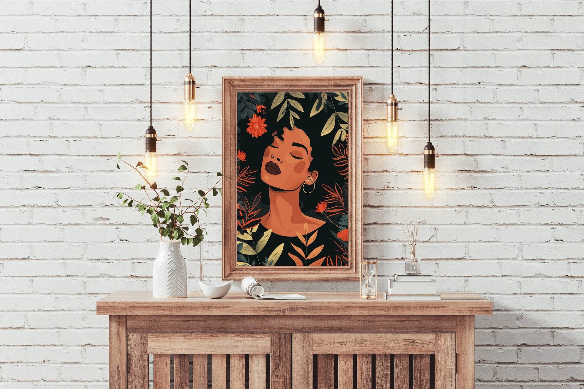 Woman Among Olive Leaves Wall Art - beink online art store