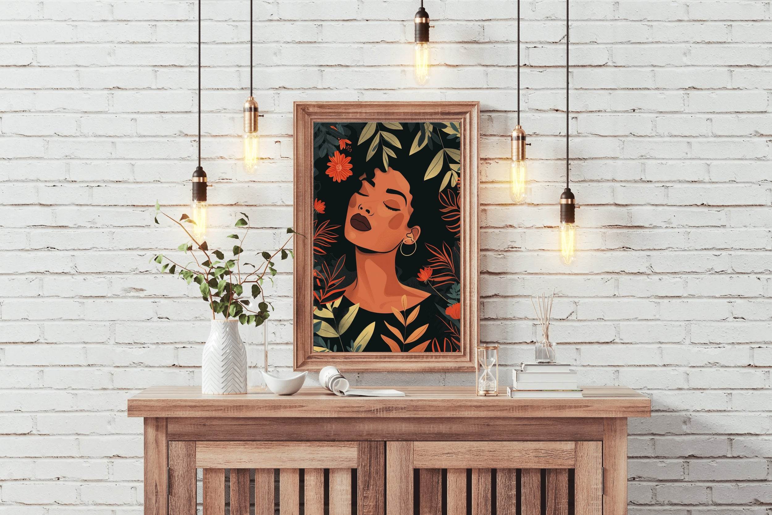 Woman Among Olive Leaves Wall Art - beink online art store