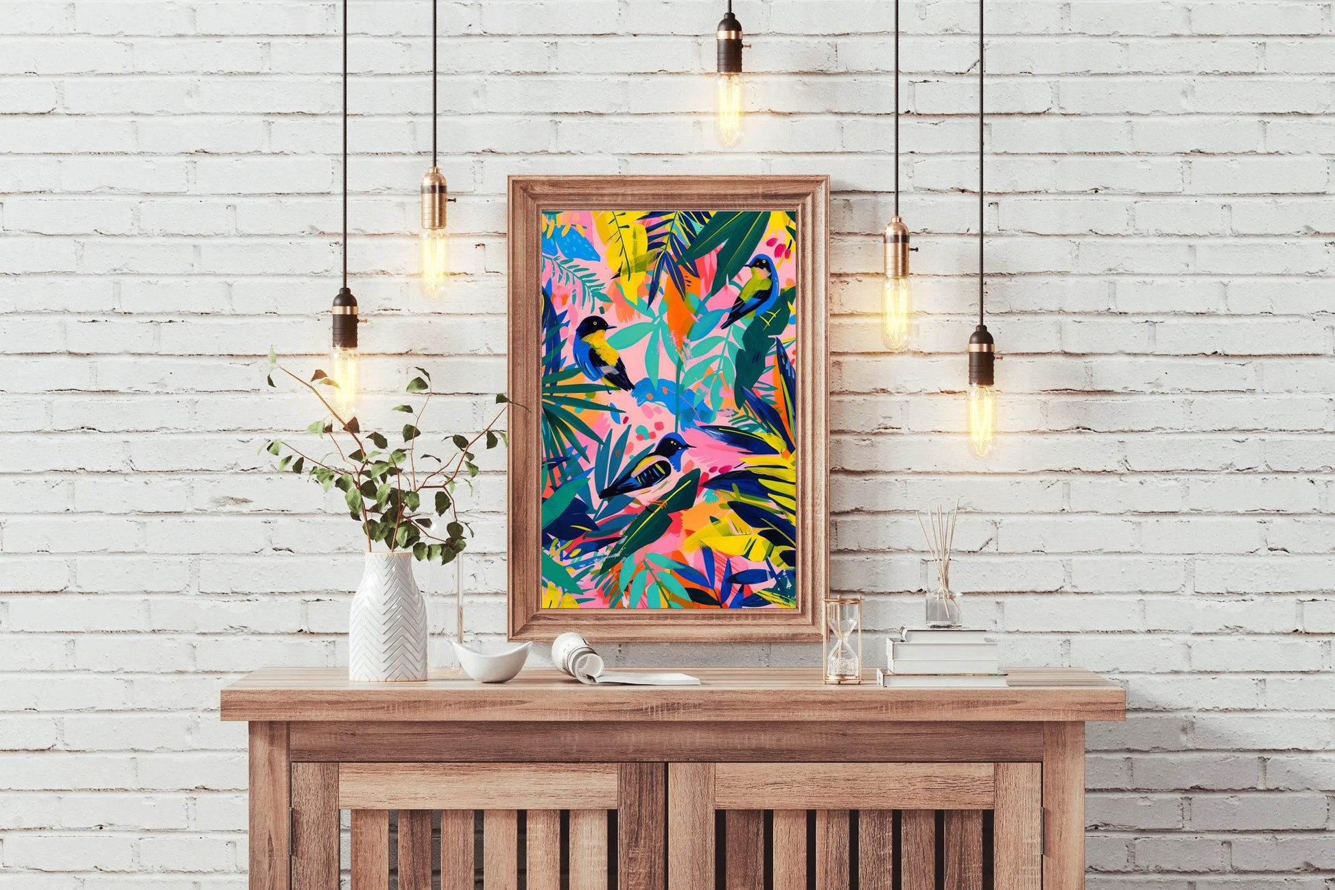 Tropical Vibrant Aviary Wall Art - beink online art store