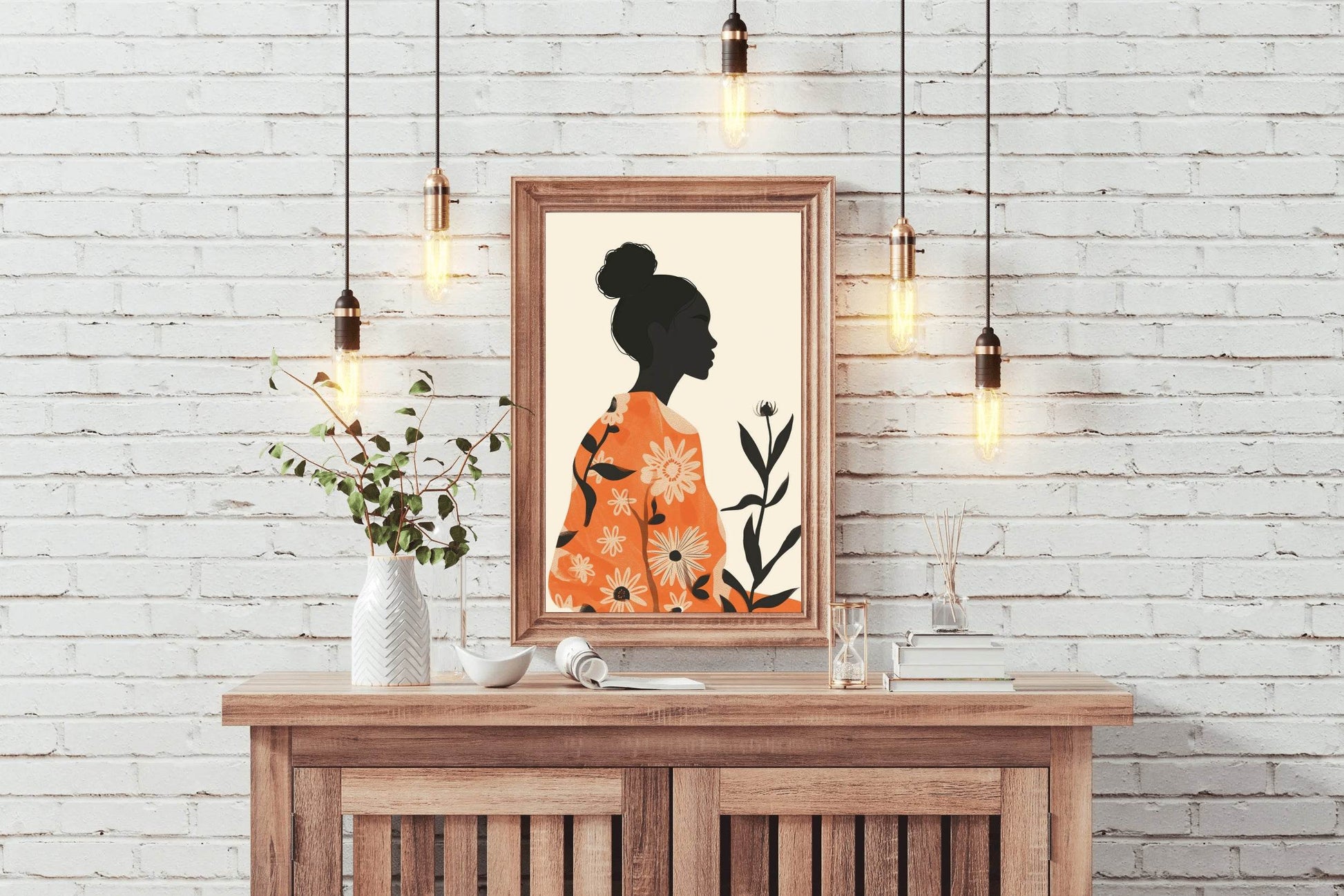 Branch of A Plant in The Hand of A Black Woman Wall Art - beink online art store