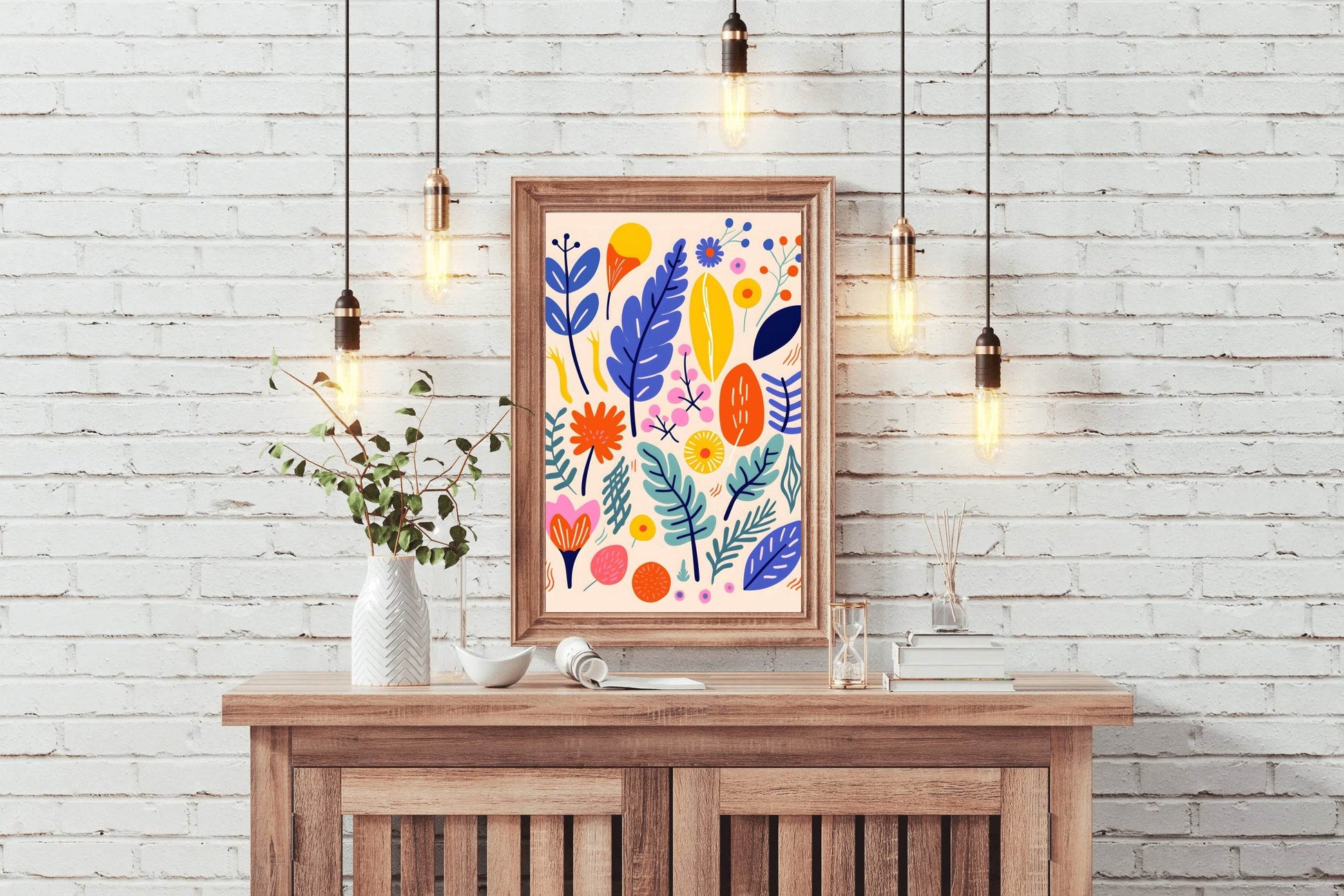 Colorful Leaves of Forest Fern Wall Art - beink online art store