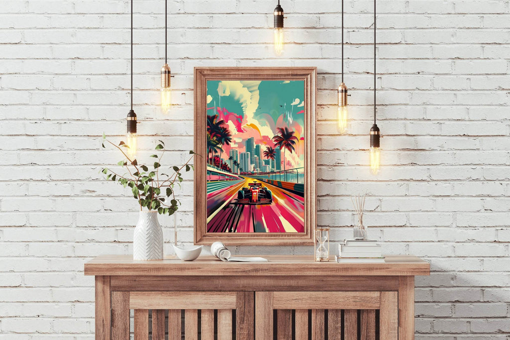 Formula 1 Watercolor Painting Wall Art - beink online art store