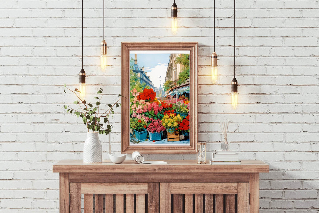 Colorful Flower Market in Paris Wall Art - beink online art store
