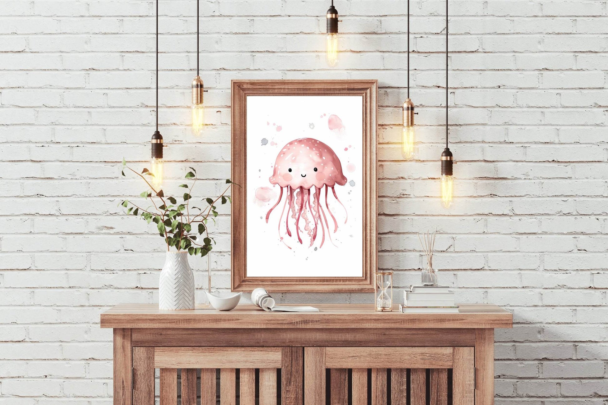 Pink Color Painting of an Octopus - beink online art store