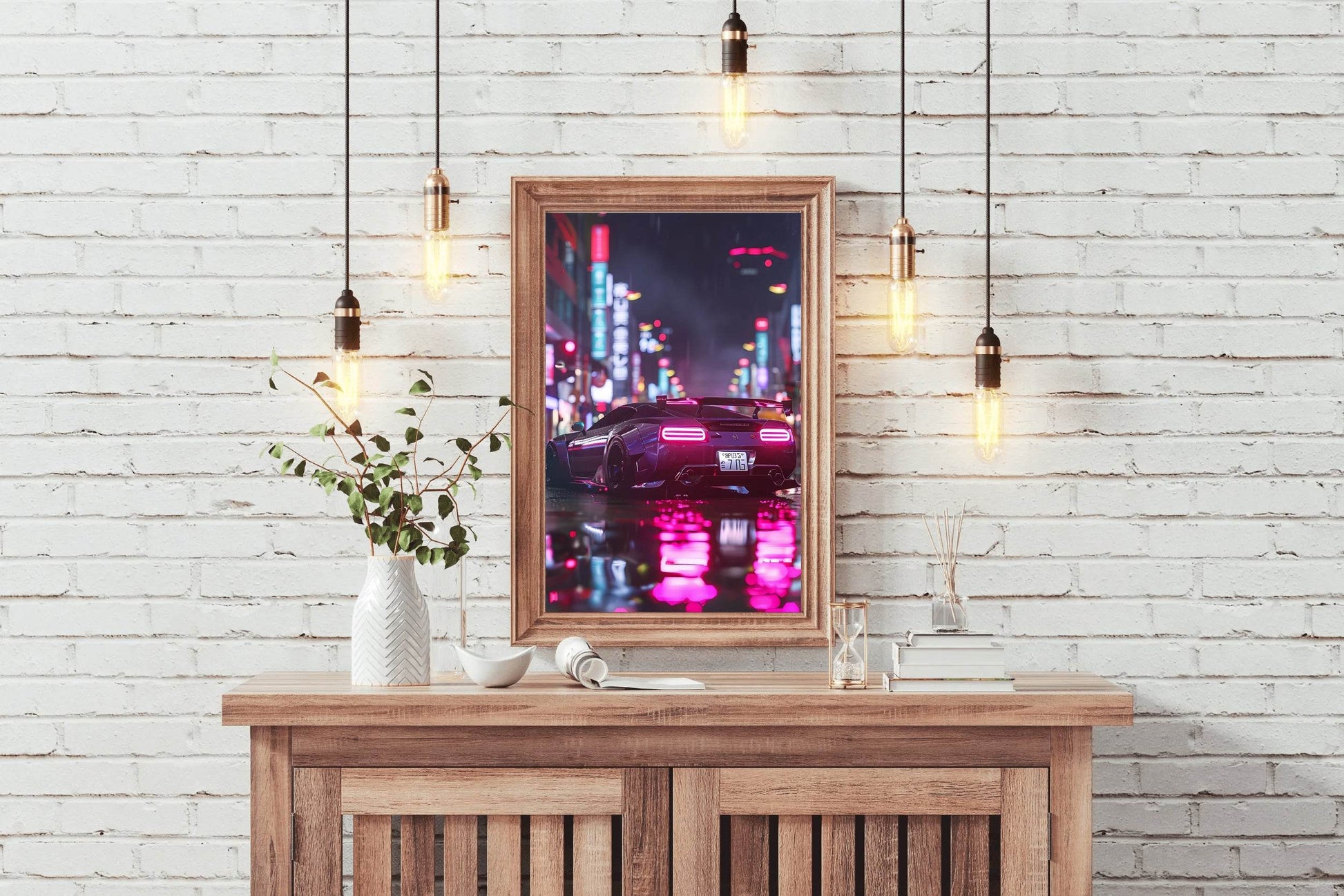 Neon Colors Bugatti Chiron Wall Art - beink online art store