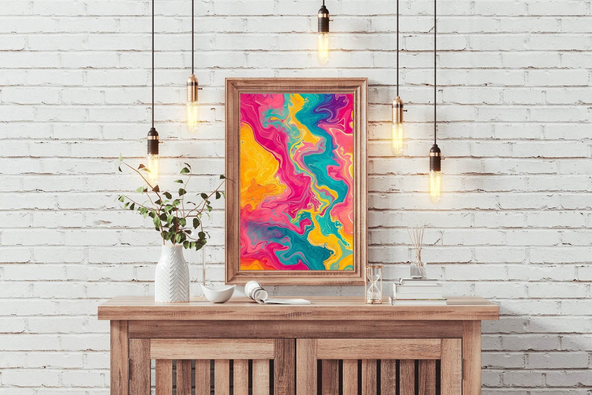 Vibrant Colorful Gradient Design Digital Art - beink online art store