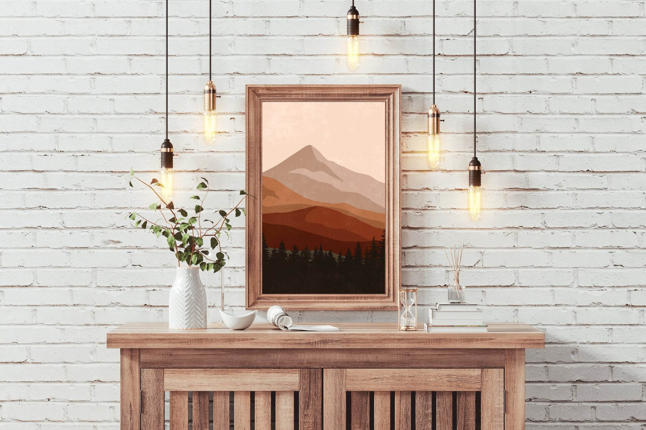 Abstract Scenery Minimalist Mountain Range ArtWork - beink online art store
