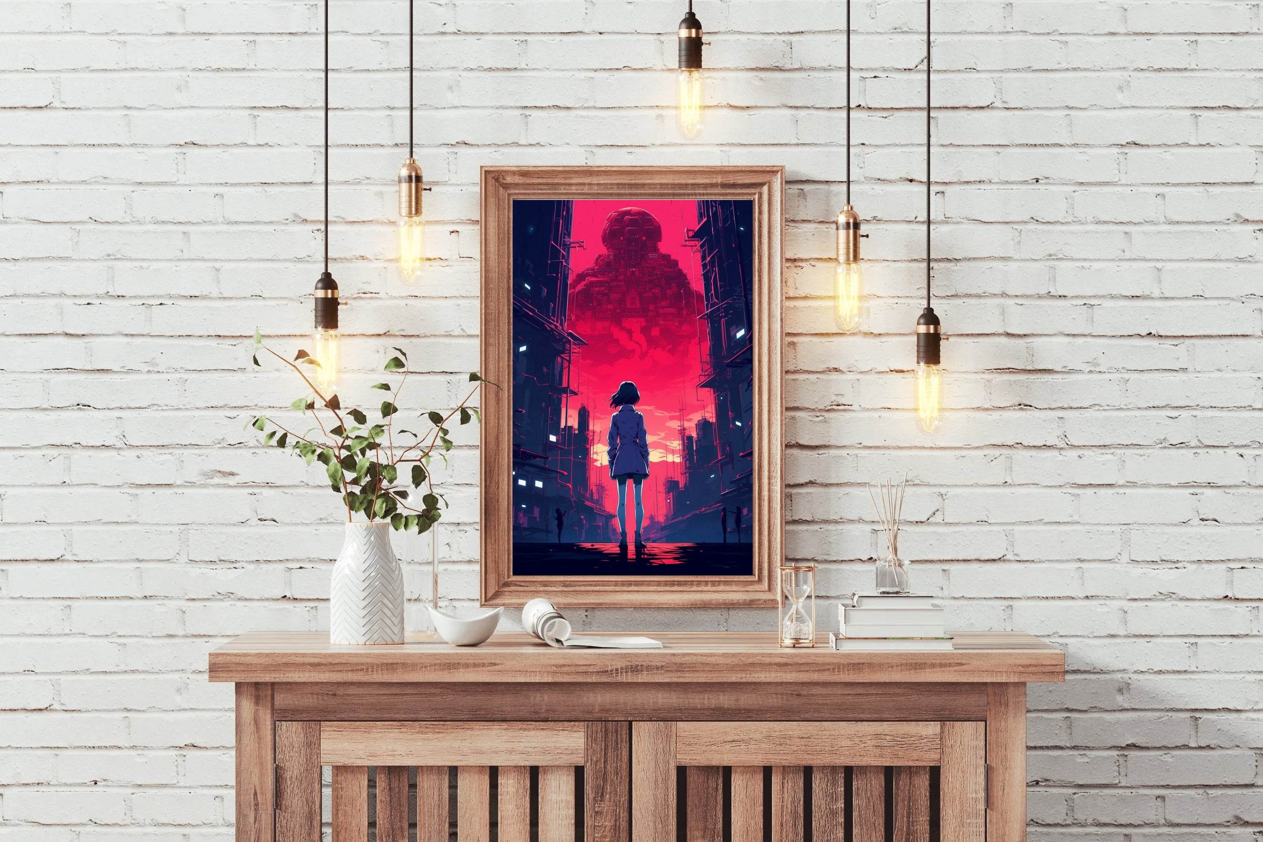 Anime Girl Standing in a Dark Alley Wall Art - beink online art store
