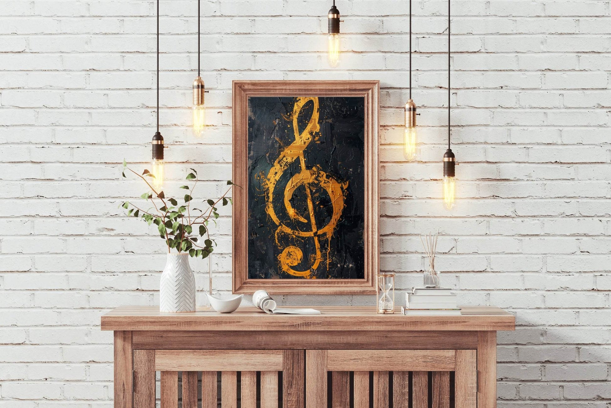 Yellow Musical Notes Wall Art - beink online art store