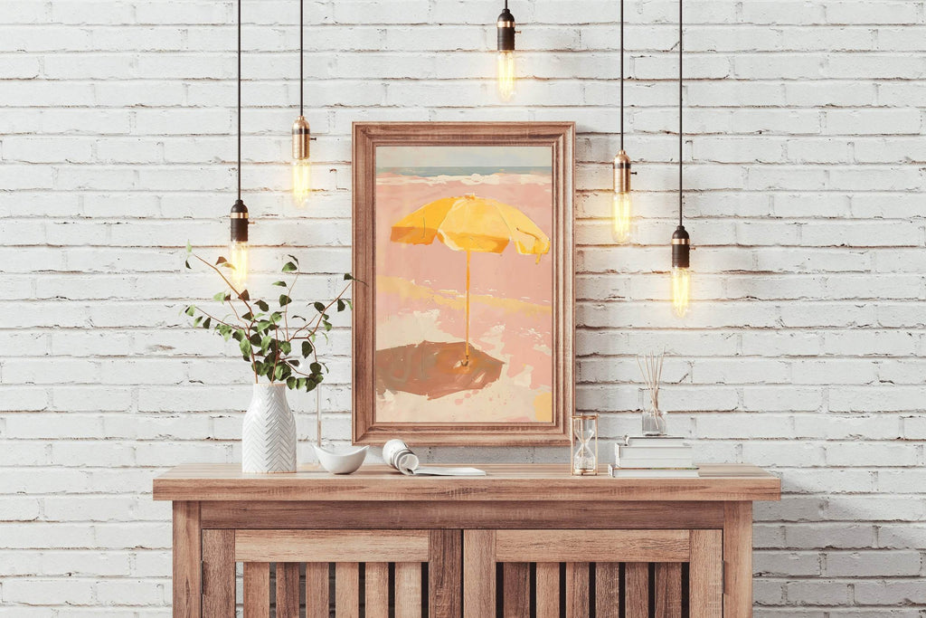 Umbrella Painting On The Beach - beink online art store