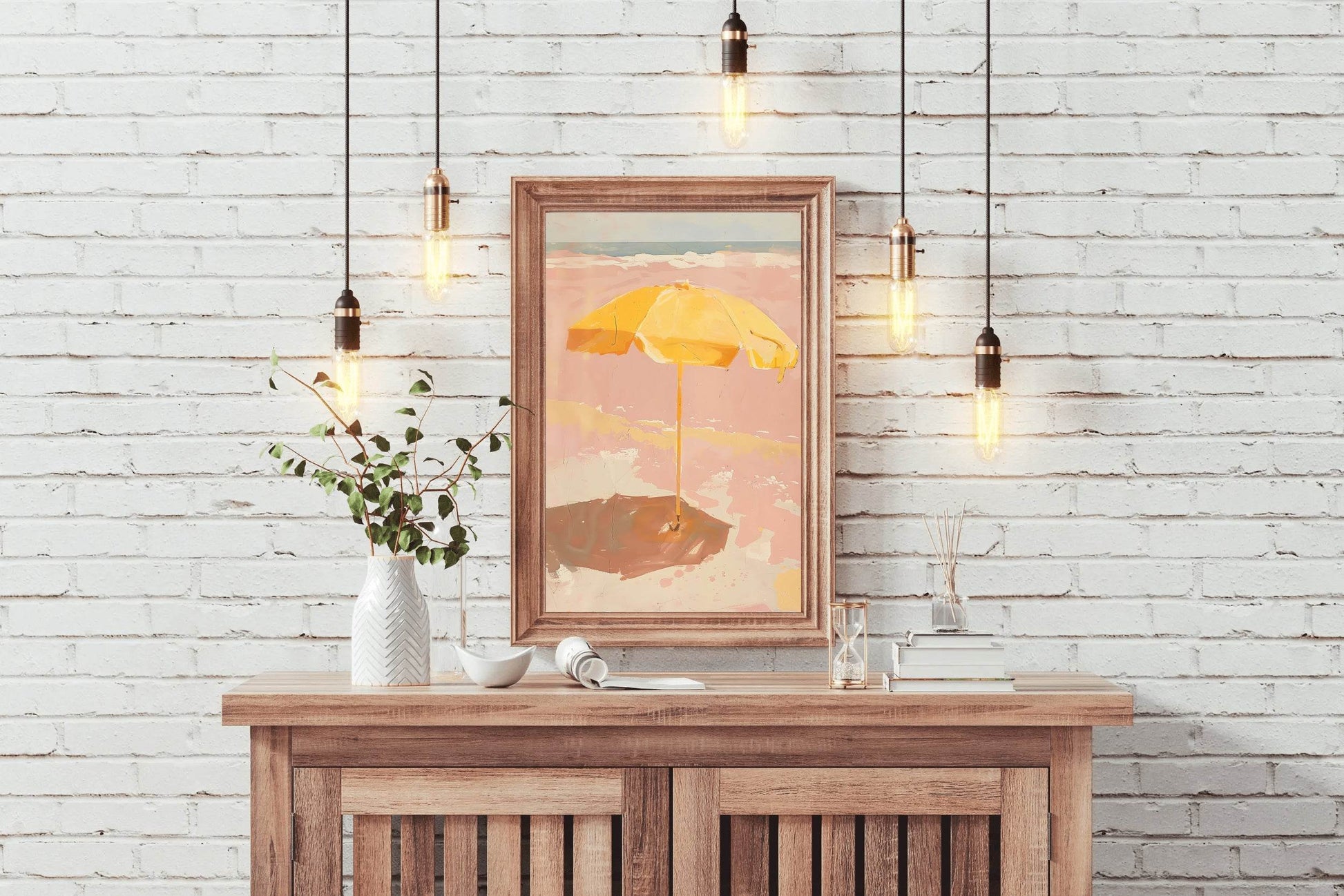 Umbrella Painting On The Beach - beink online art store