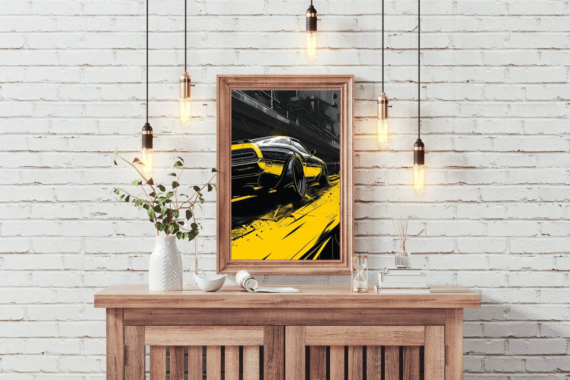 Mustang Yellow Wall Art - beink online art store