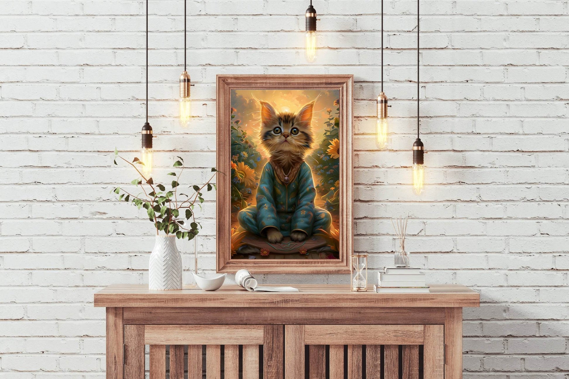 Cat Wearing Coat Animal Wall Art - beink online art store