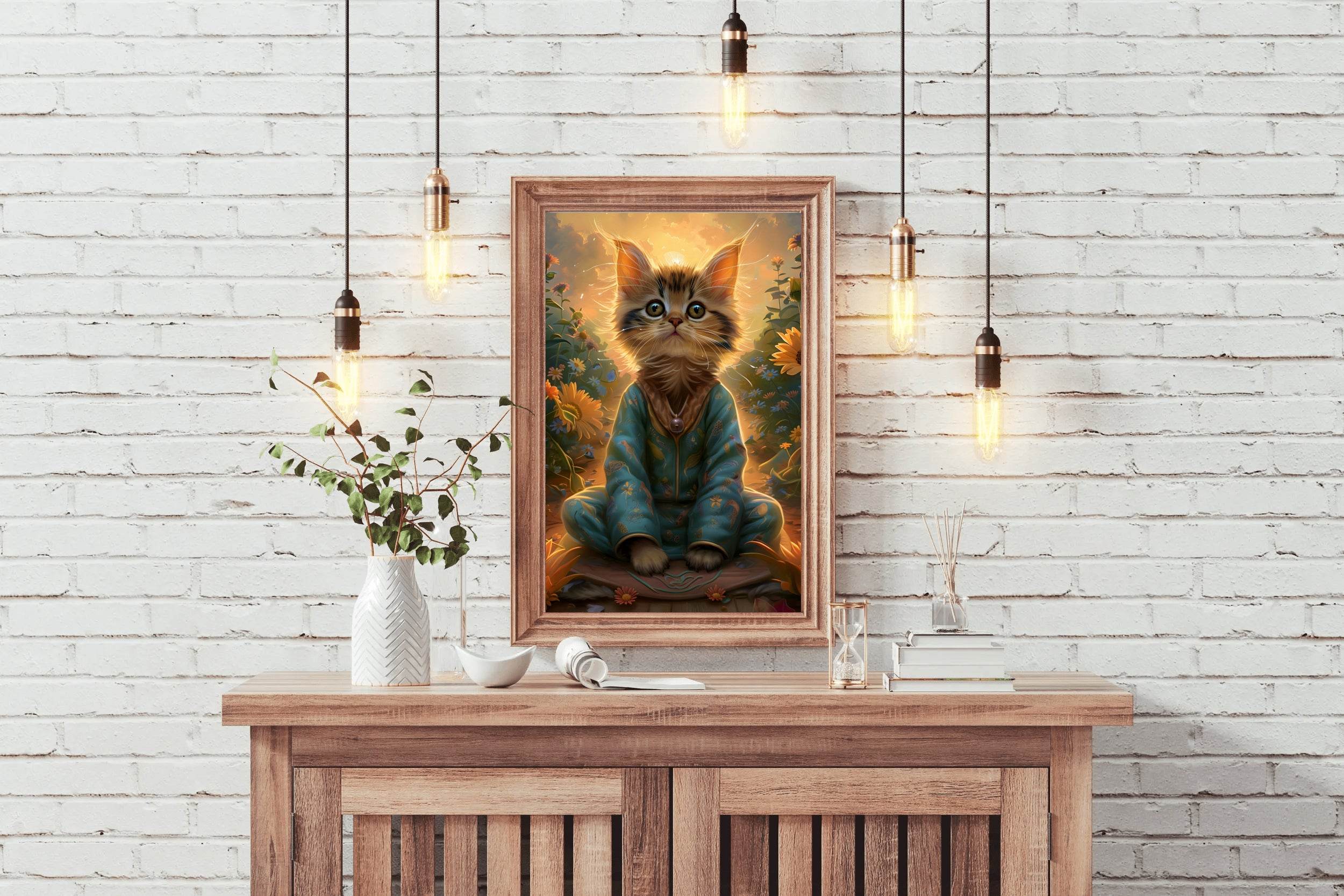 Cat Wearing Coat Animal Wall Art - beink online art store