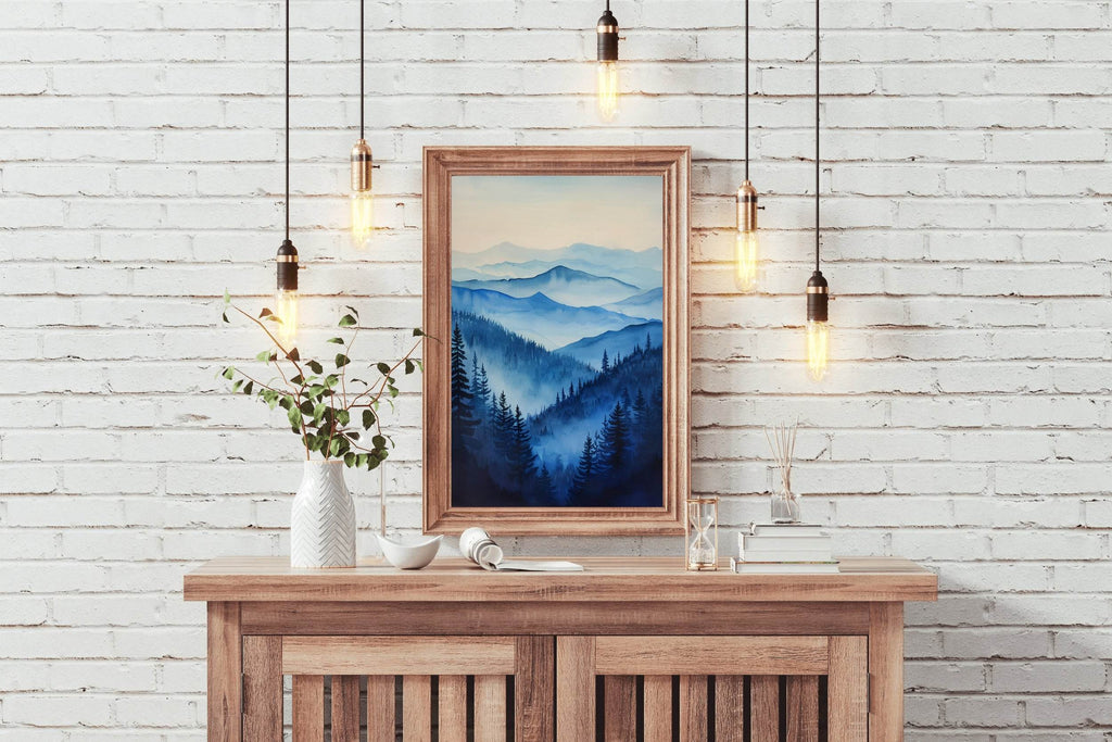 Misty Blue Mountains Wall Art - beink online art store