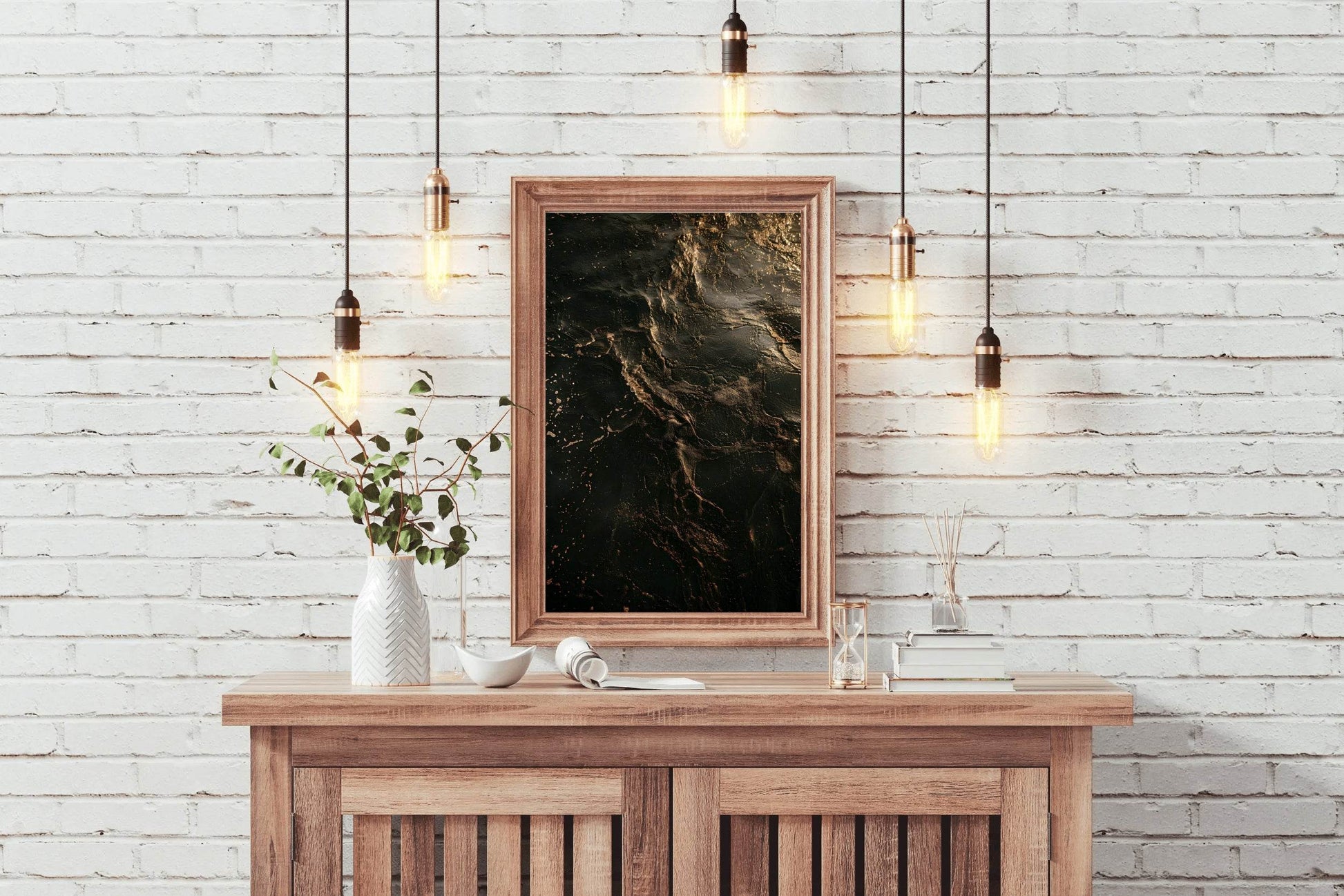 Glass Surface With Gold and Black Texture Wall Art - beink online art store