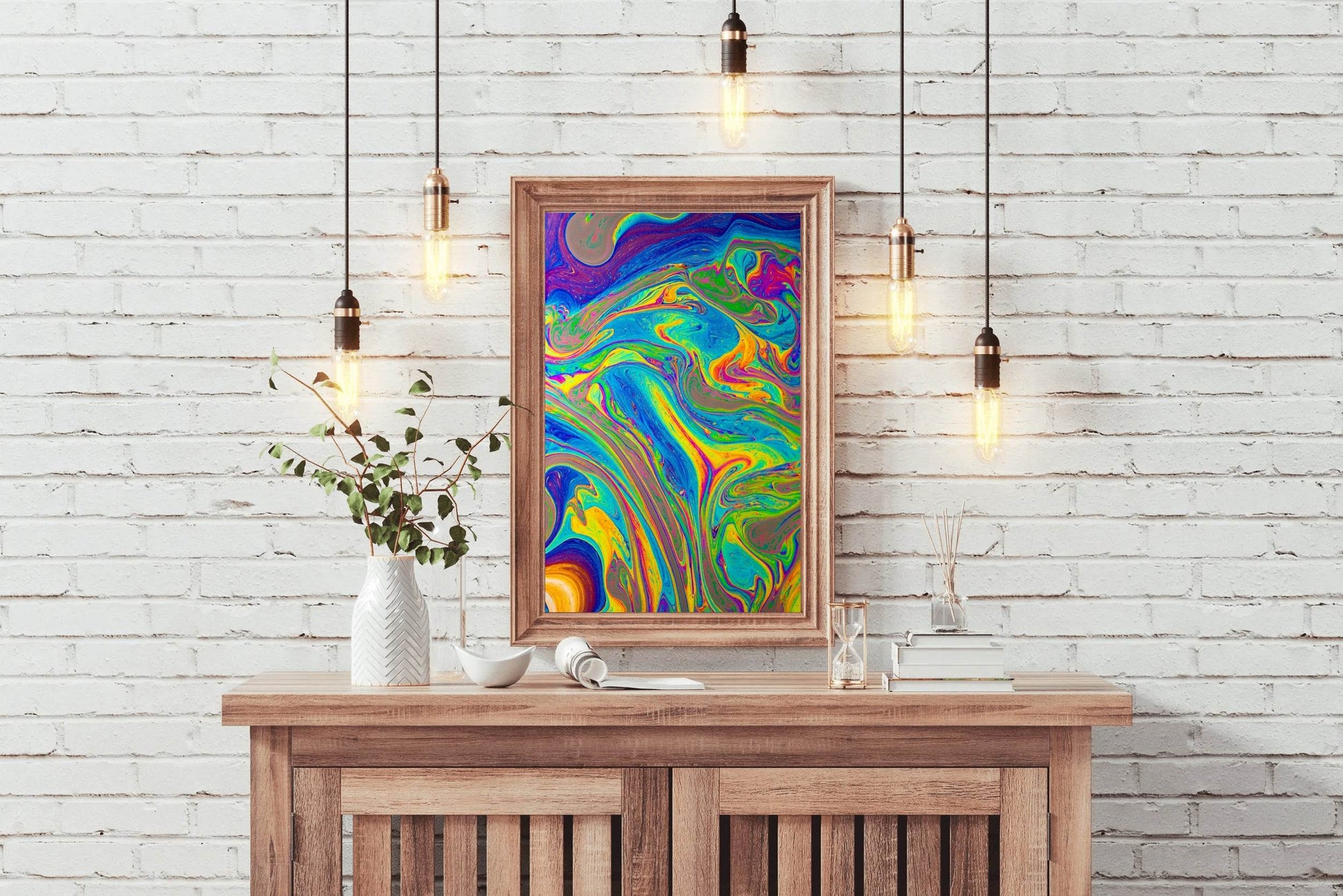 Multicolor Oil Paint Fluid Abstract Wall Art - beink online art store