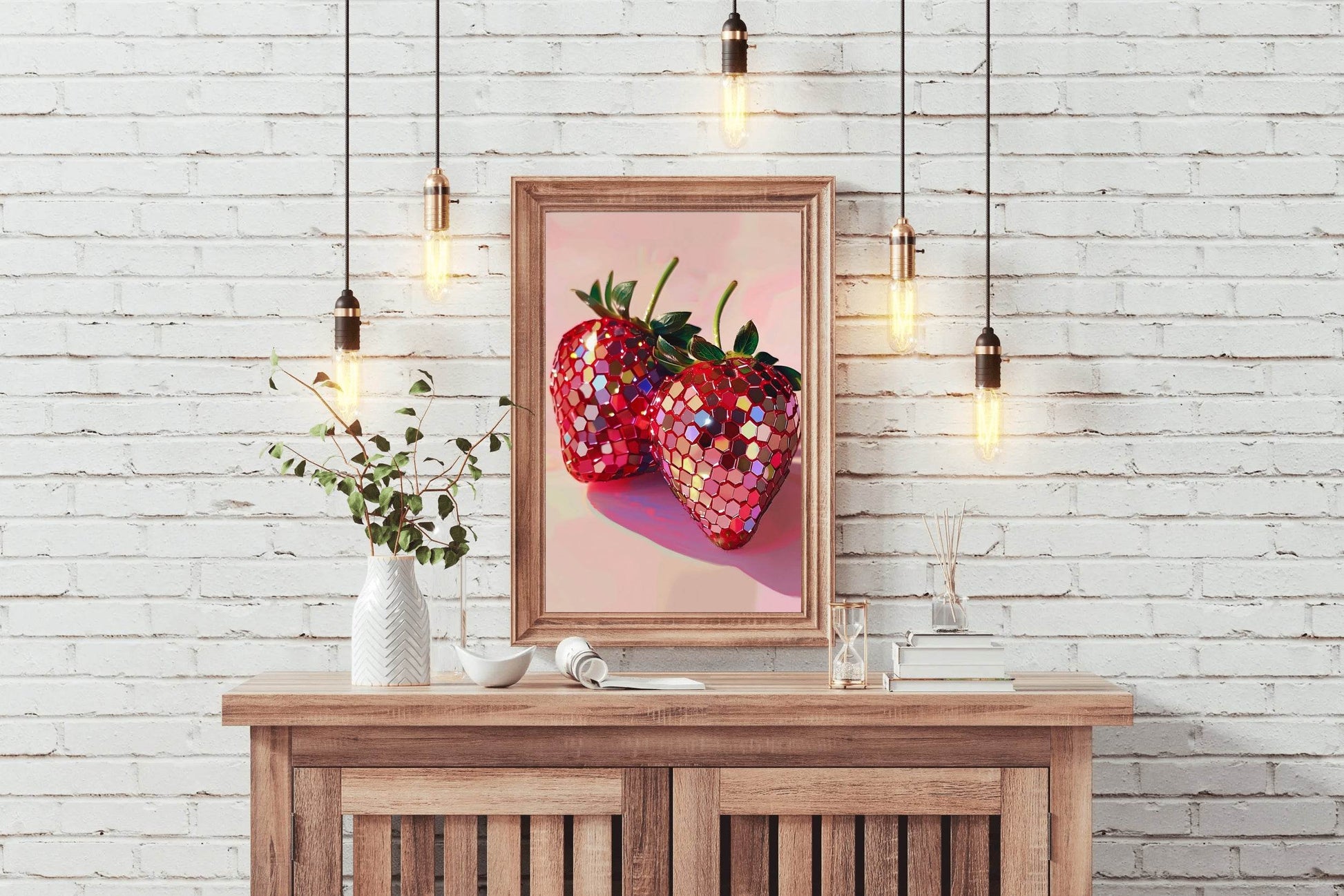 Kids Disco Strawberries Wall Art - beink online art store