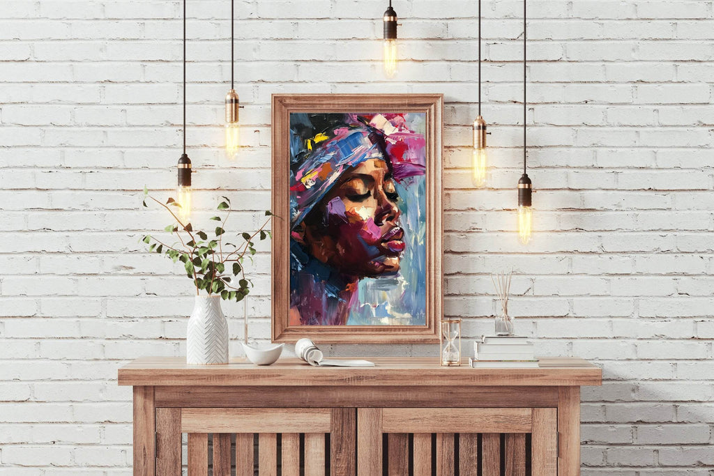 Woman with African Headtie Wall Art - beink online art store