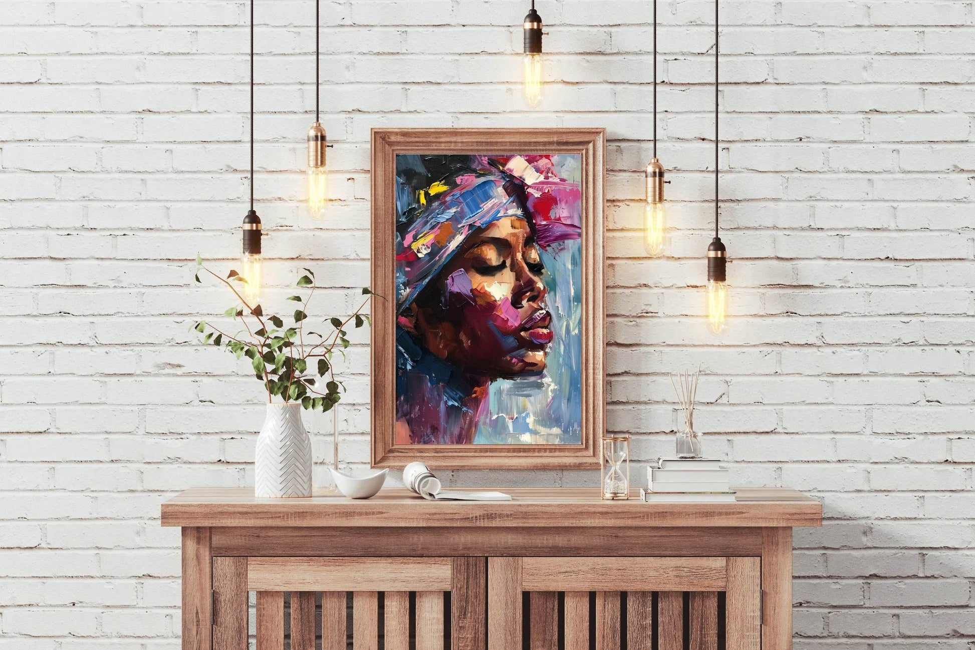 Woman with African Headtie Wall Art - beink online art store