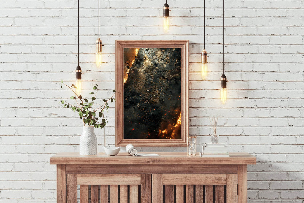 Ancient Tablet on Fire Wall Art - beink online art store