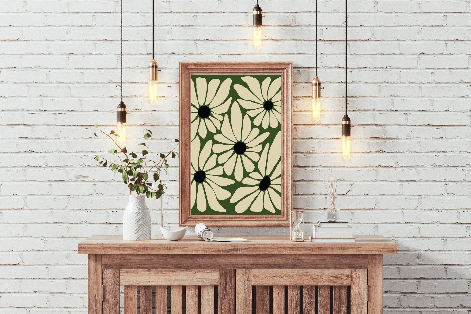 Abstract Floral Art Stylized Daisies ArtWork - beink online art store