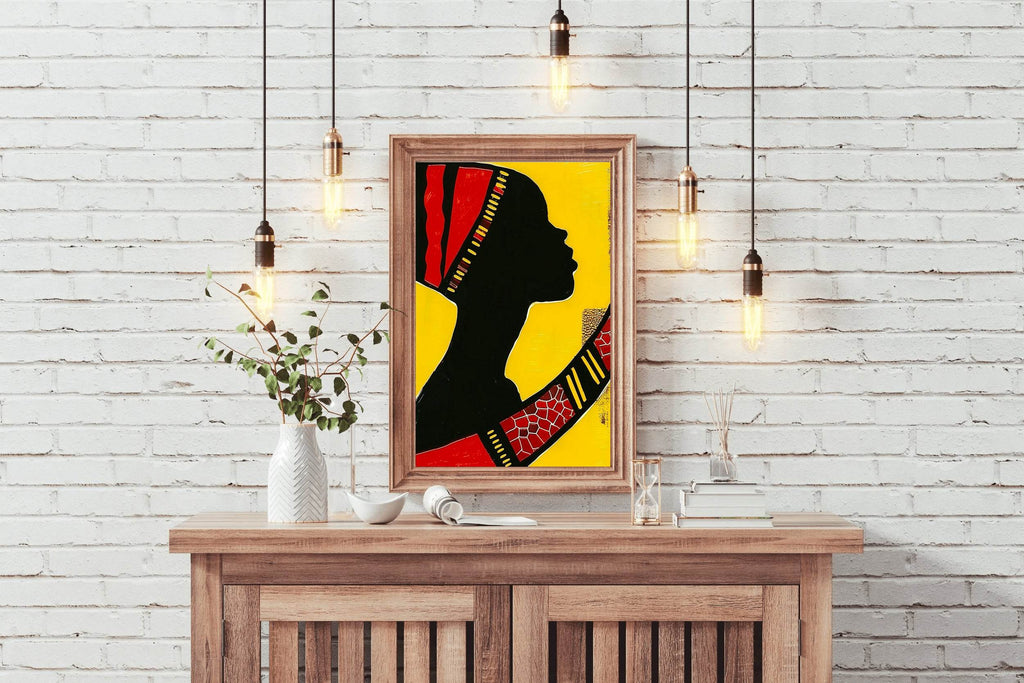 Gold Black Woman Wall Art - beink online art store