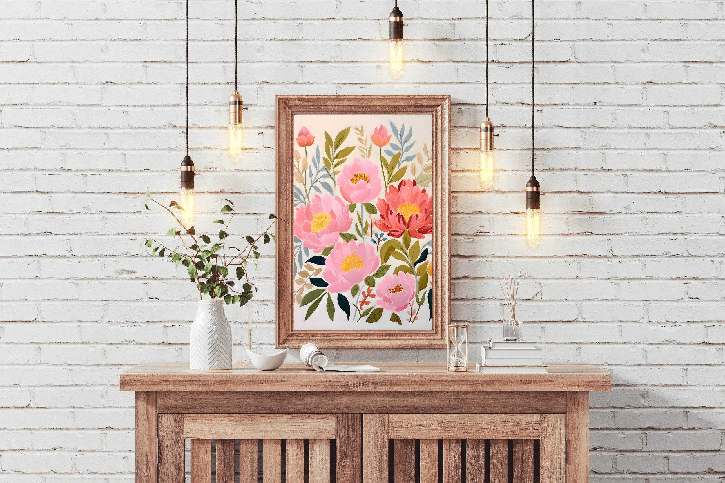 Watercolor Floral Background Wall Art - beink online art store