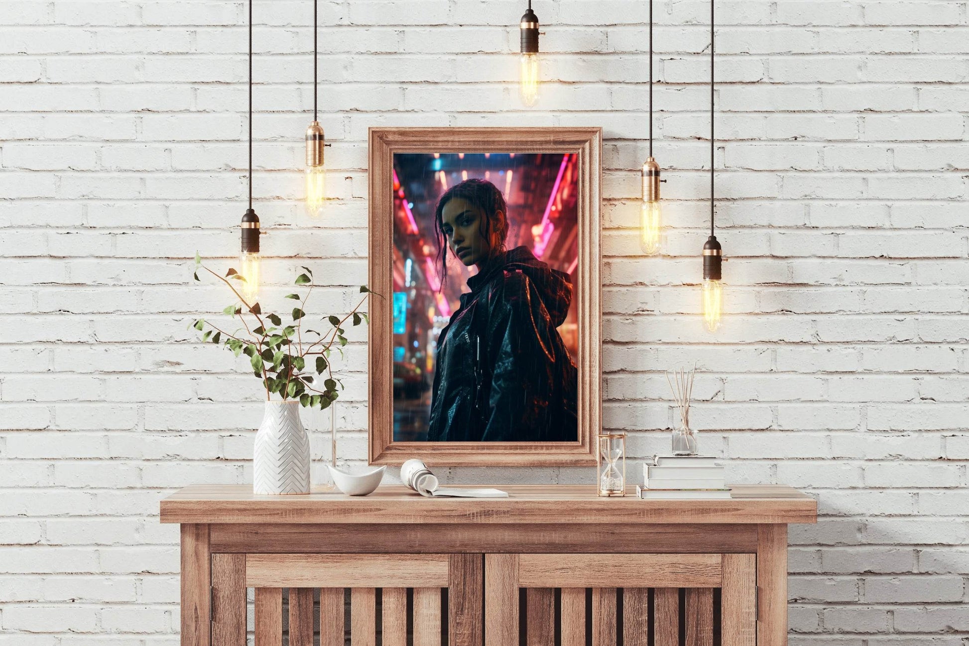 Cyberpunk Female Warrior Wall Art - beink online art store