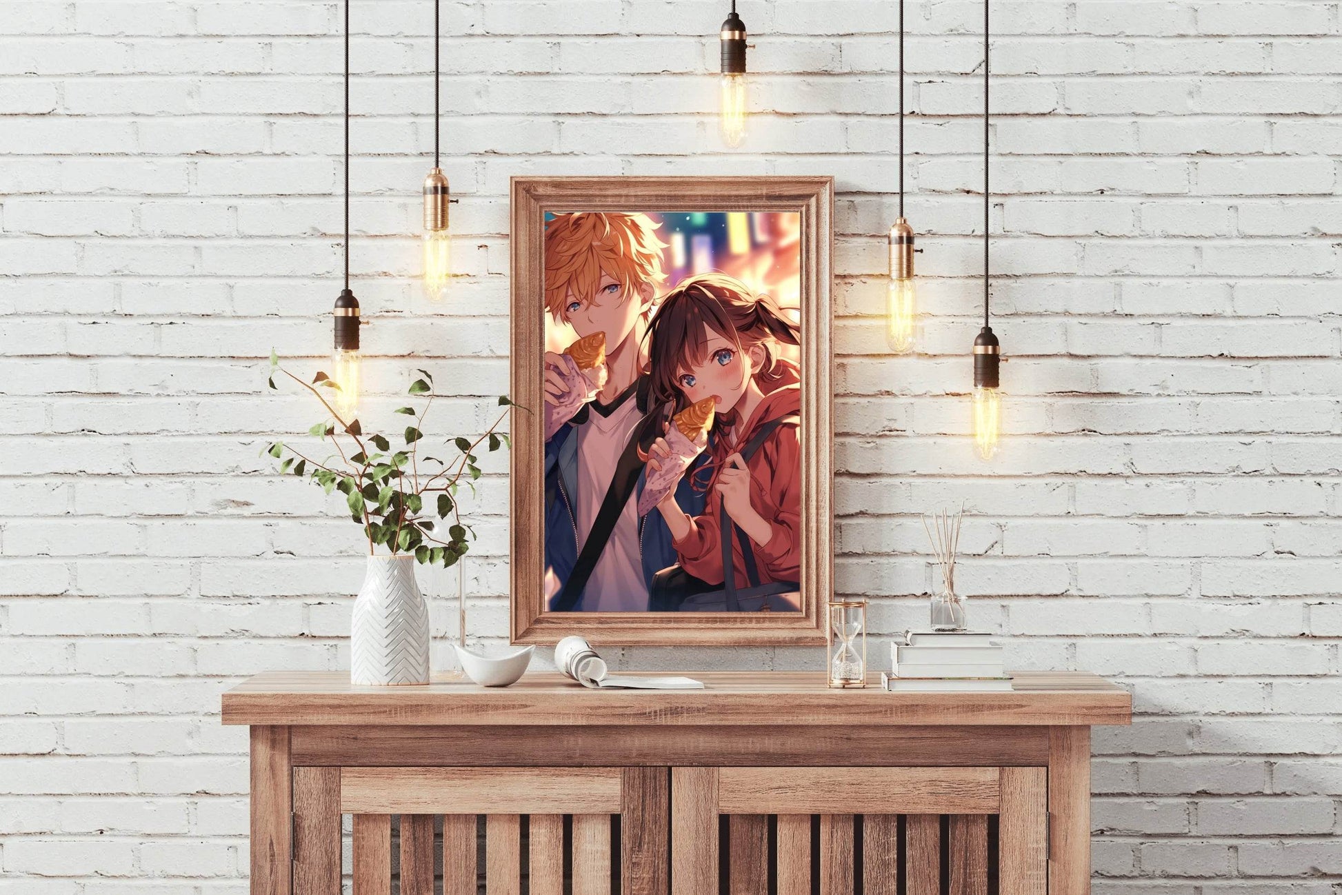 Anime style Boy and Girl couple Wall Art - beink online art store