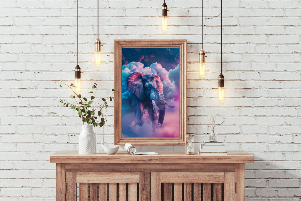 Digital Painting of Fantasy Elephant Wall Art - beink online art store