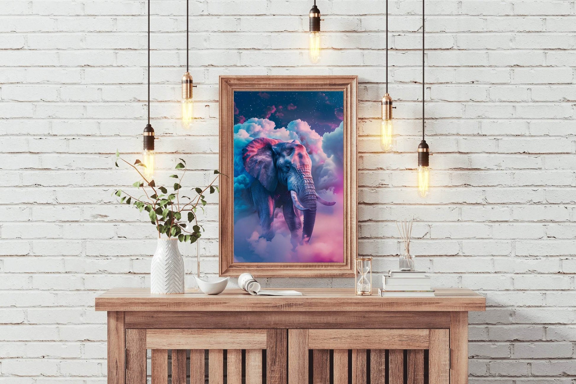 Digital Painting of Fantasy Elephant Wall Art - beink online art store