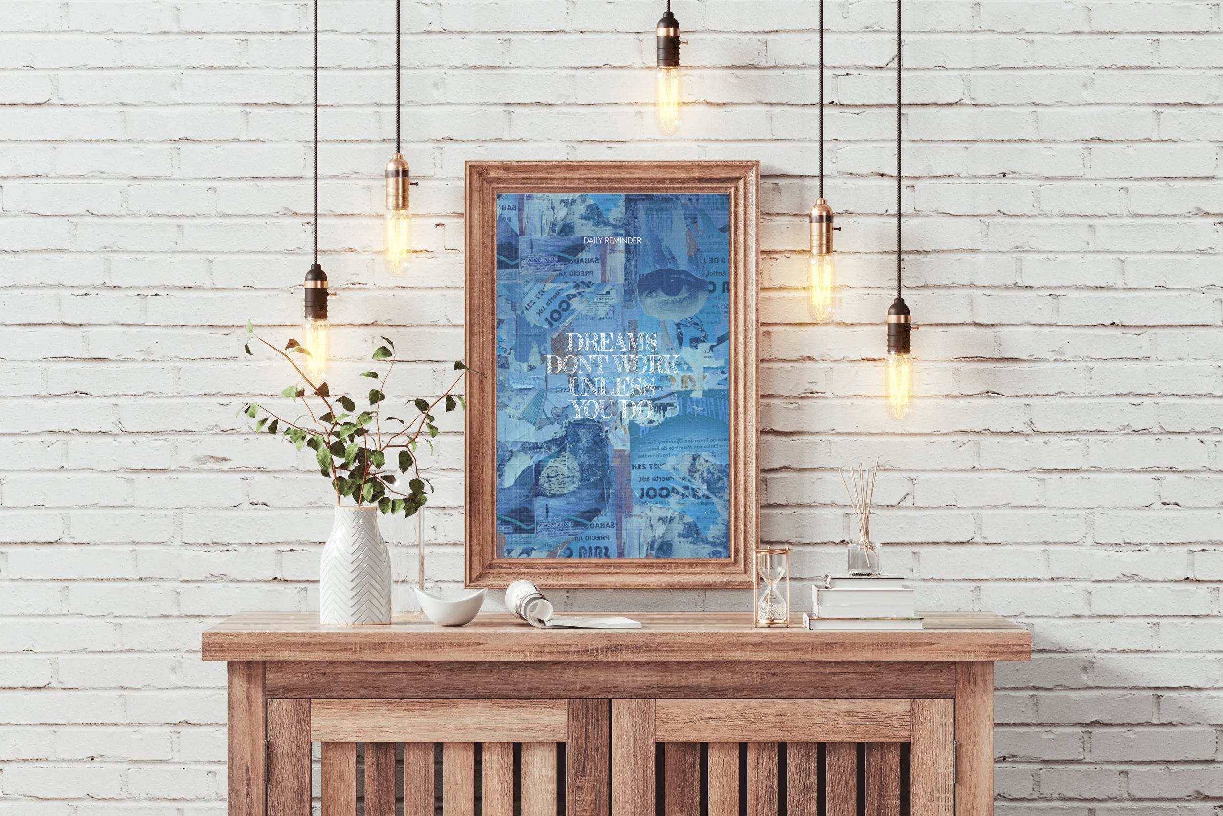 Dreams Dont Work Motivational Wall Art - beink online art store