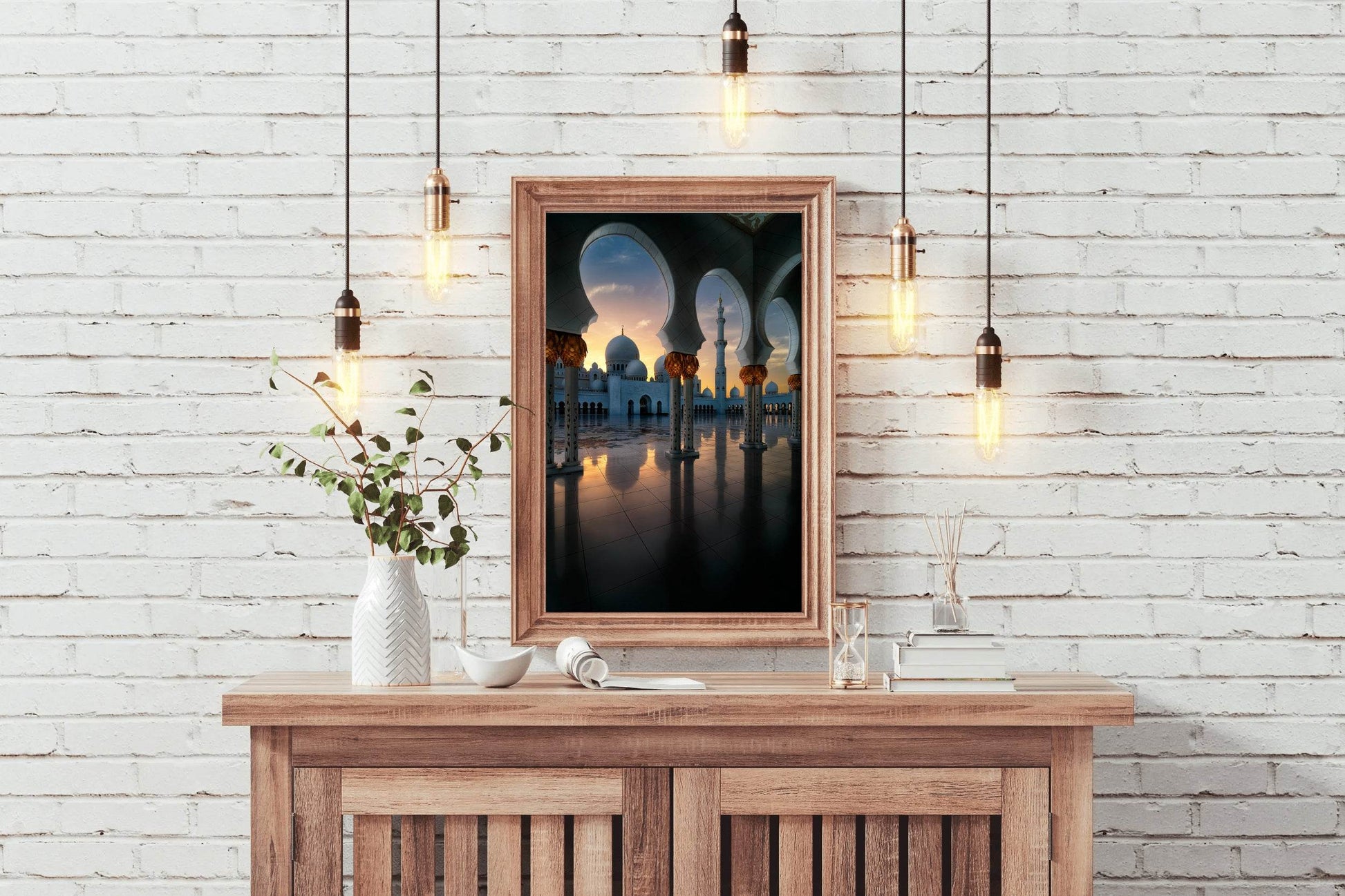 Gold Dusk at the Grand Mosque Wall Art - beink online art store